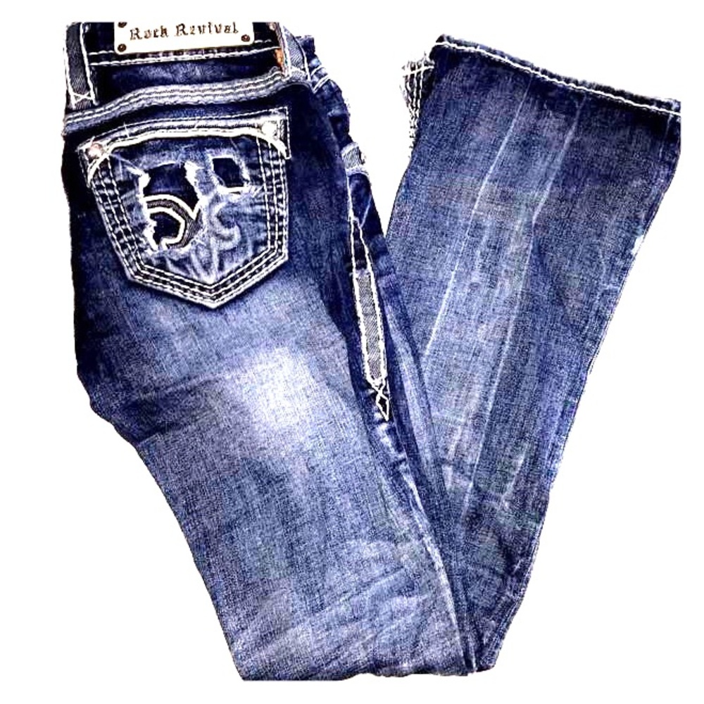 Distressed Rock revival boot cut 25